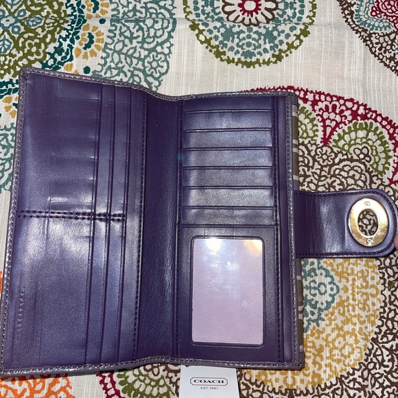 Coach Khaki and Purple Wallet - Picture 2 of 5